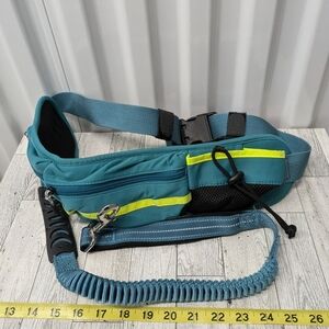 Teal and Yellow Women's Bag With Leash